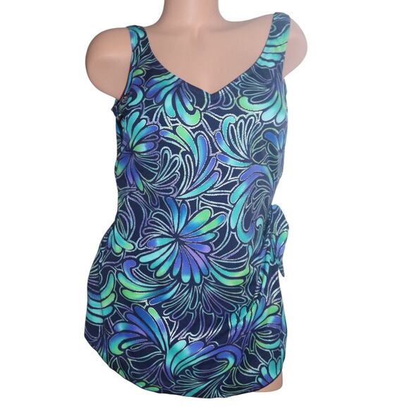 NWT Roxanne Classics V-Neck Sarong Bra Sized Swimsuit Size 16 40D - Picture 1 of 14